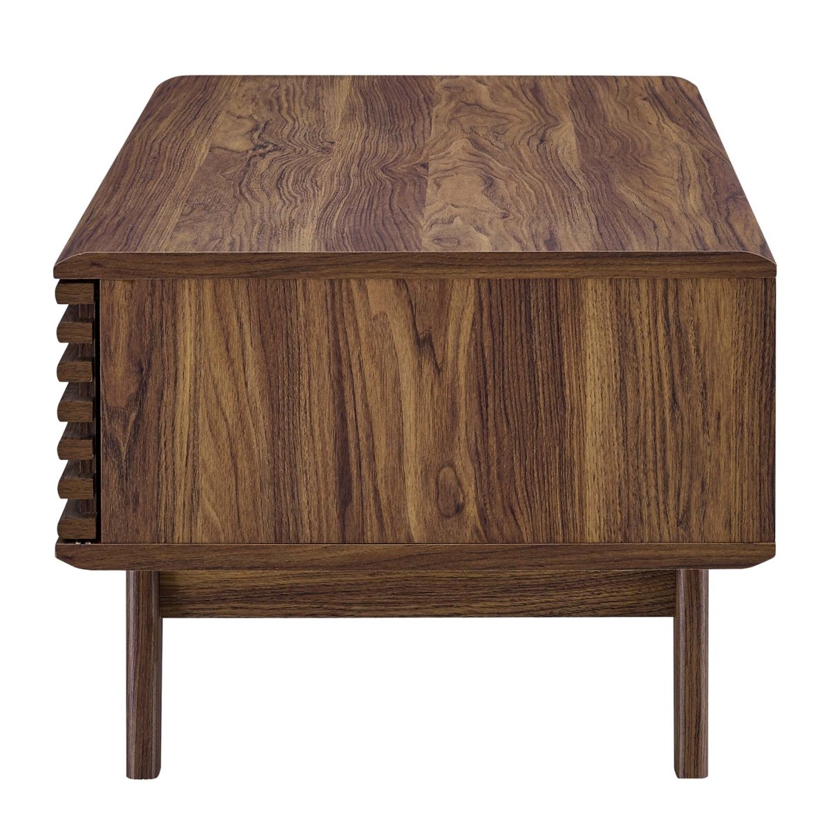 43 Inch Mid - Century Slat - Door Coffee Table in Walnut - Coffee Tables available at Alpine Outlets in Denver