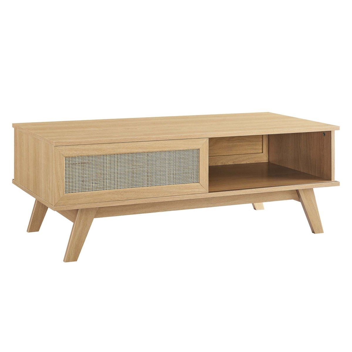 43 Inch Organic Rattan Sliding Door Coffee Table - Coffee Tables available at Alpine Outlets in Denver