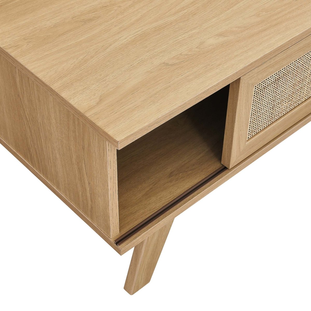 43 Inch Organic Rattan Sliding Door Coffee Table - Coffee Tables available at Alpine Outlets in Denver