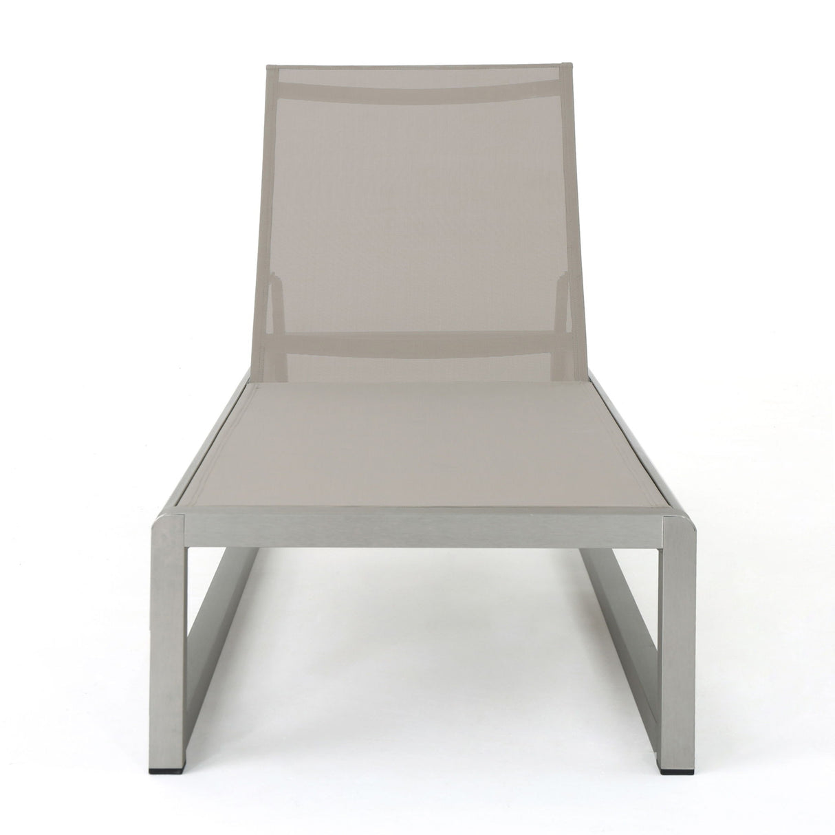 Outdoor Chaise Lounge (Set of 2) With Adjustable Aluminum Frame And Textilene Mesh Seating - Gray