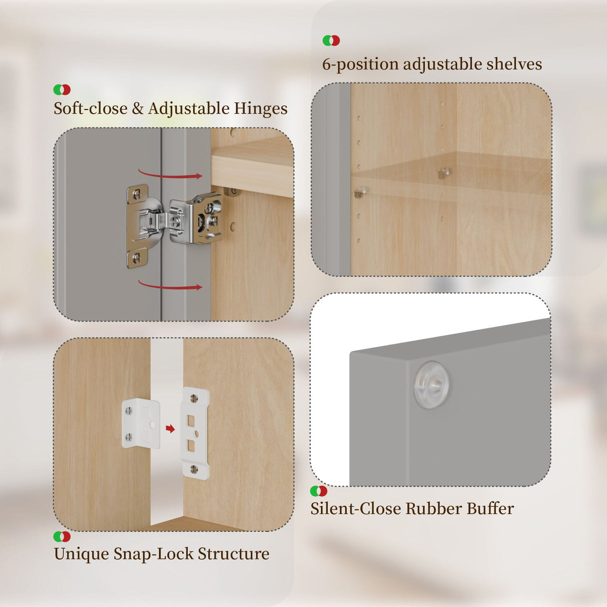 Shaker Wall Cabinet With Soft-Close Doors, Adjustable Shelves
