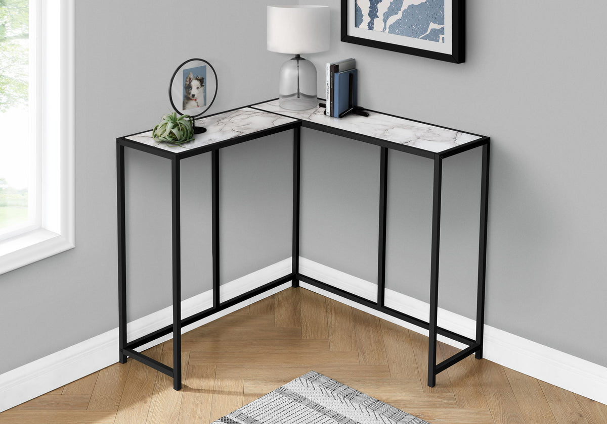 Corner Accent Console Table For Entryway - White