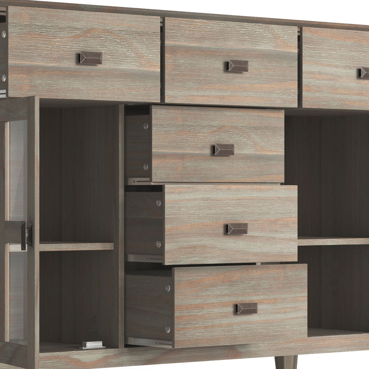 Sideboard Buffet Dining Room Cabinet Solid Wood Storage 54x36in