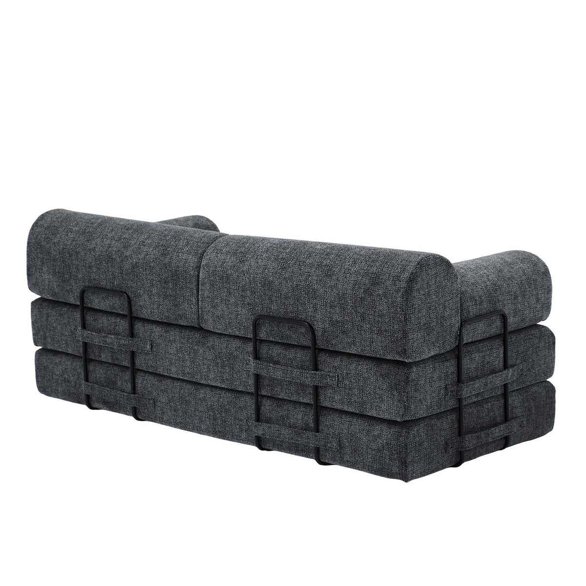 Convertible Sleeper Sofa Bed, Folding Mattress Couch With Fixed Shape For Living Room - Black
