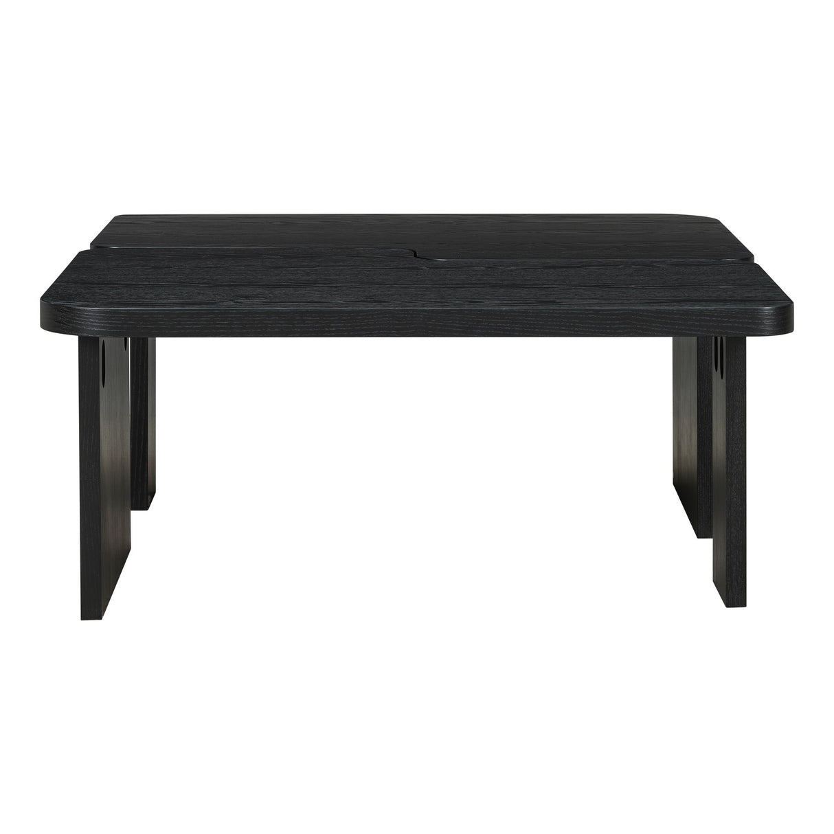Modern Minimalist Coffee Table Set, Rectangle Coffee Table With Splicing Design, Multifunctional Combination Table For Living Room - Black