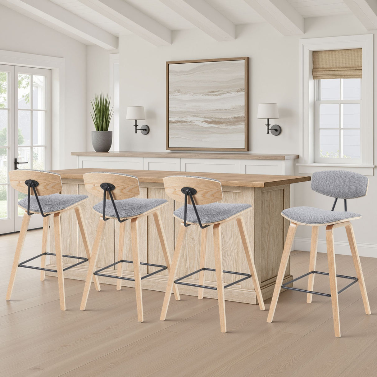 Fox - Swivel Bar Height Stool - Light Brown