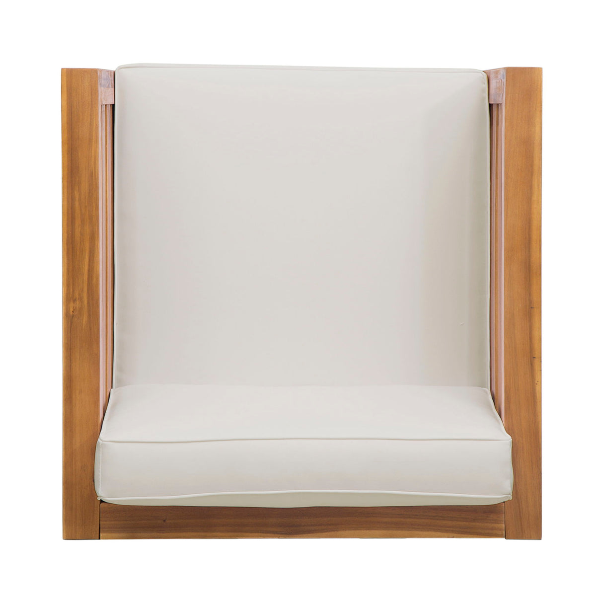 Outdoor Acacia Wood Patio Chair With Fabric Cushion