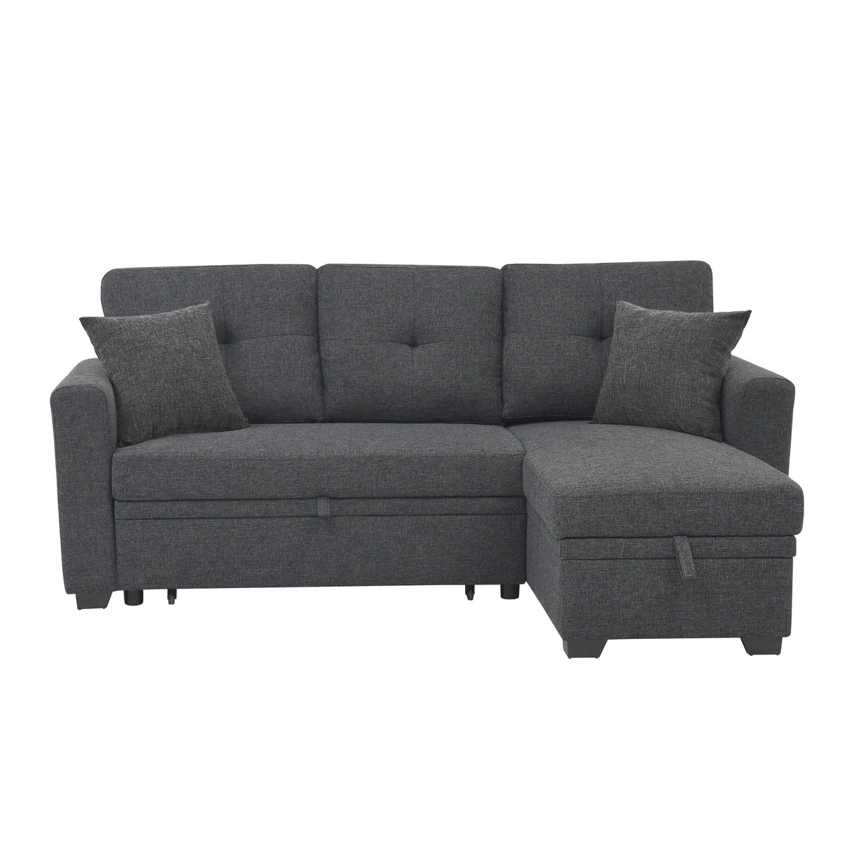 Upholstered Sectional With Pull Out Bed And Chaise Storage
