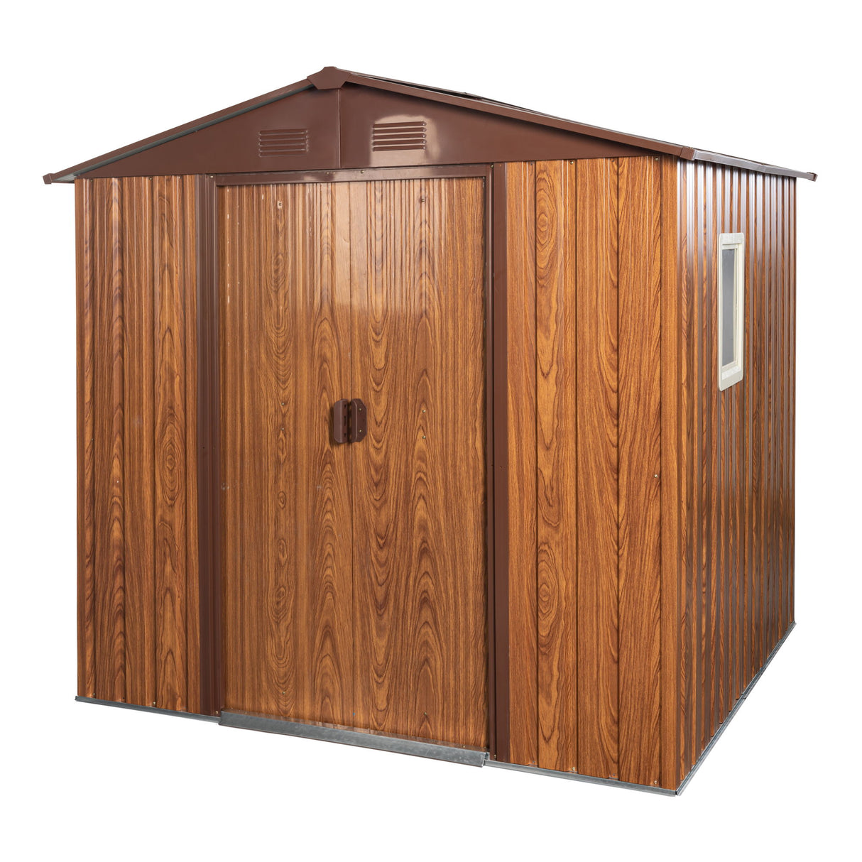 Outdoor Metal Storage Shed Garden Building Heavy Duty with Floor Base