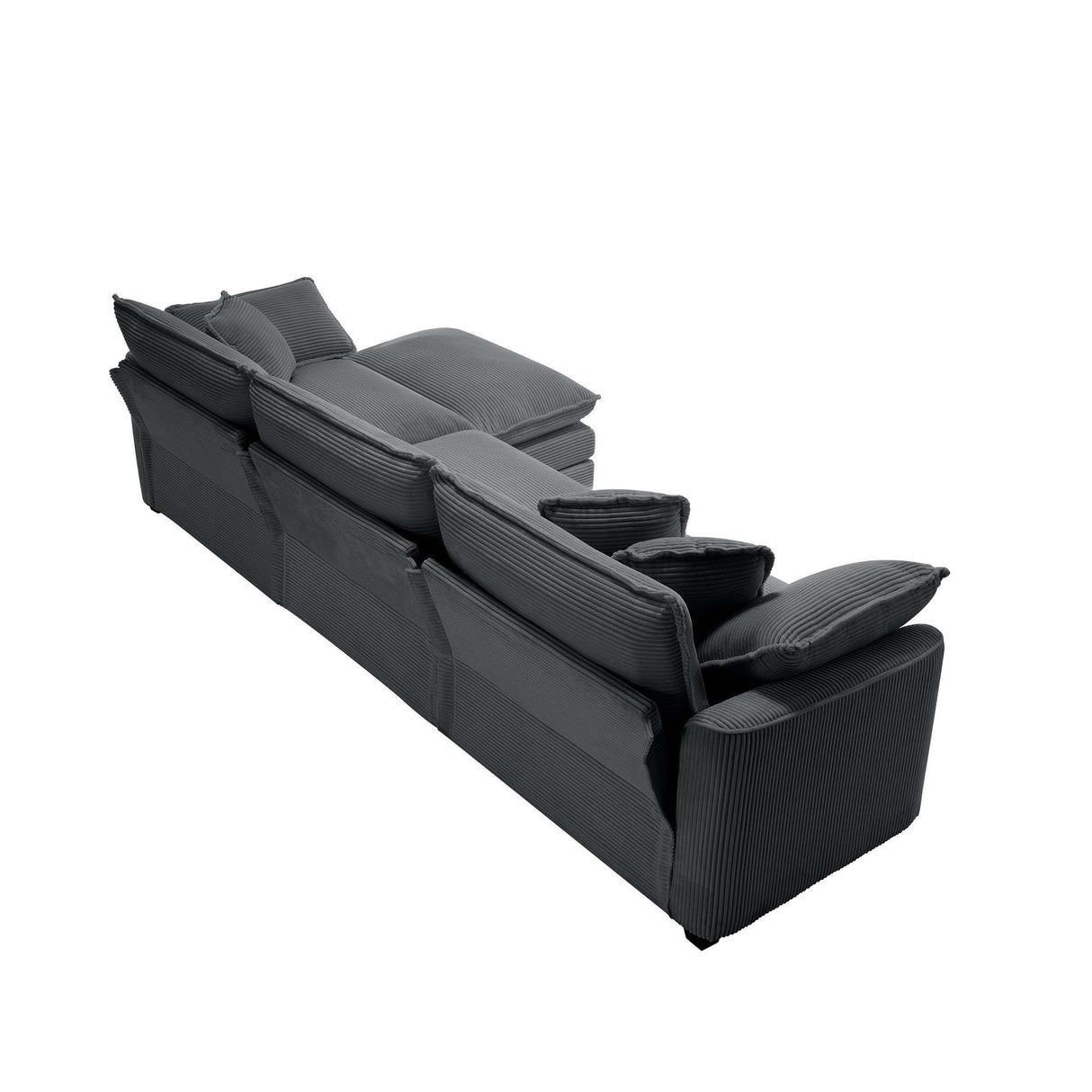 Modern Oversized Modular Cushion Sofa With Ottoman, Low Back, Deep Seating Sofa Set