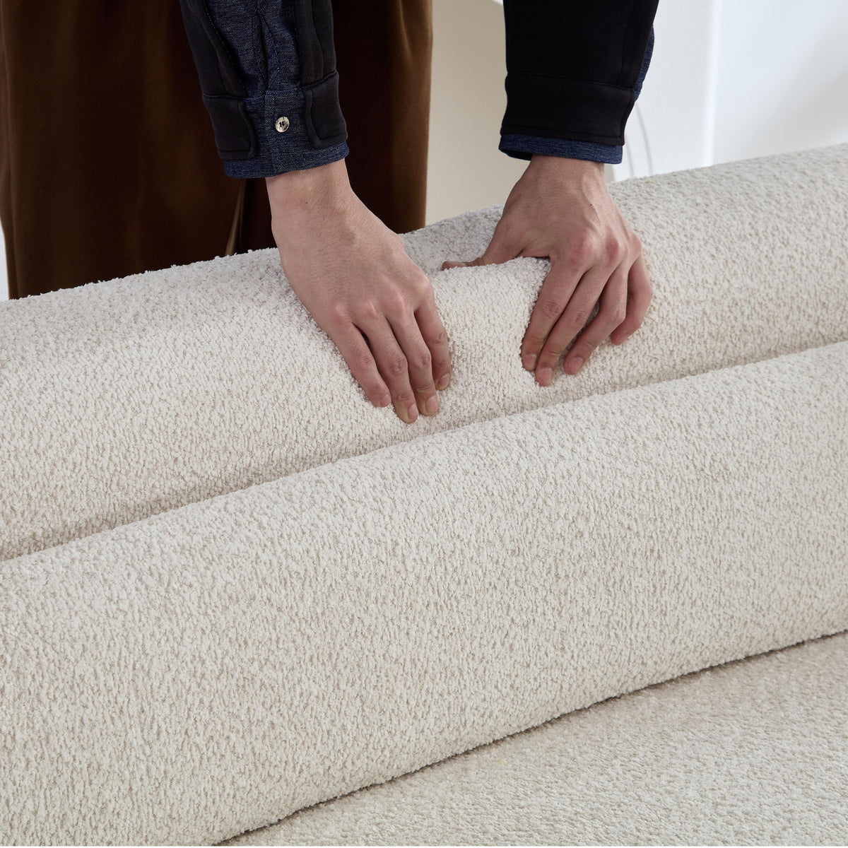 Curved Sectional Sofa, L - Shape Modular Chaise