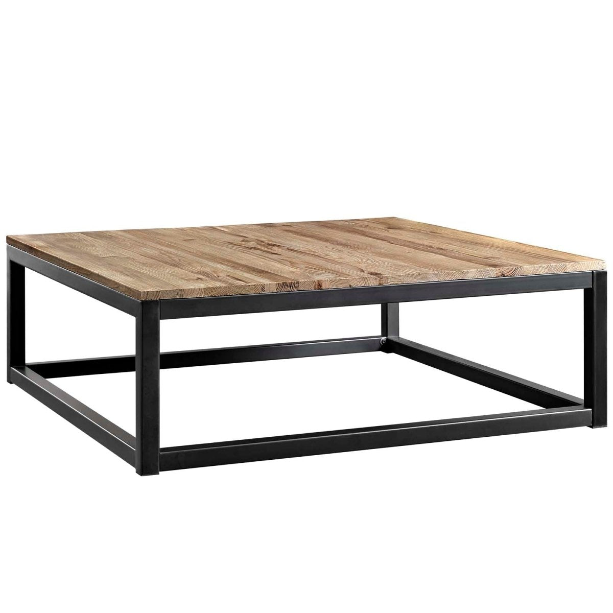 44 Inch Industrial Modern Solid Pine Coffee Table in Brown - Coffee Tables available at Alpine Outlets in Denver