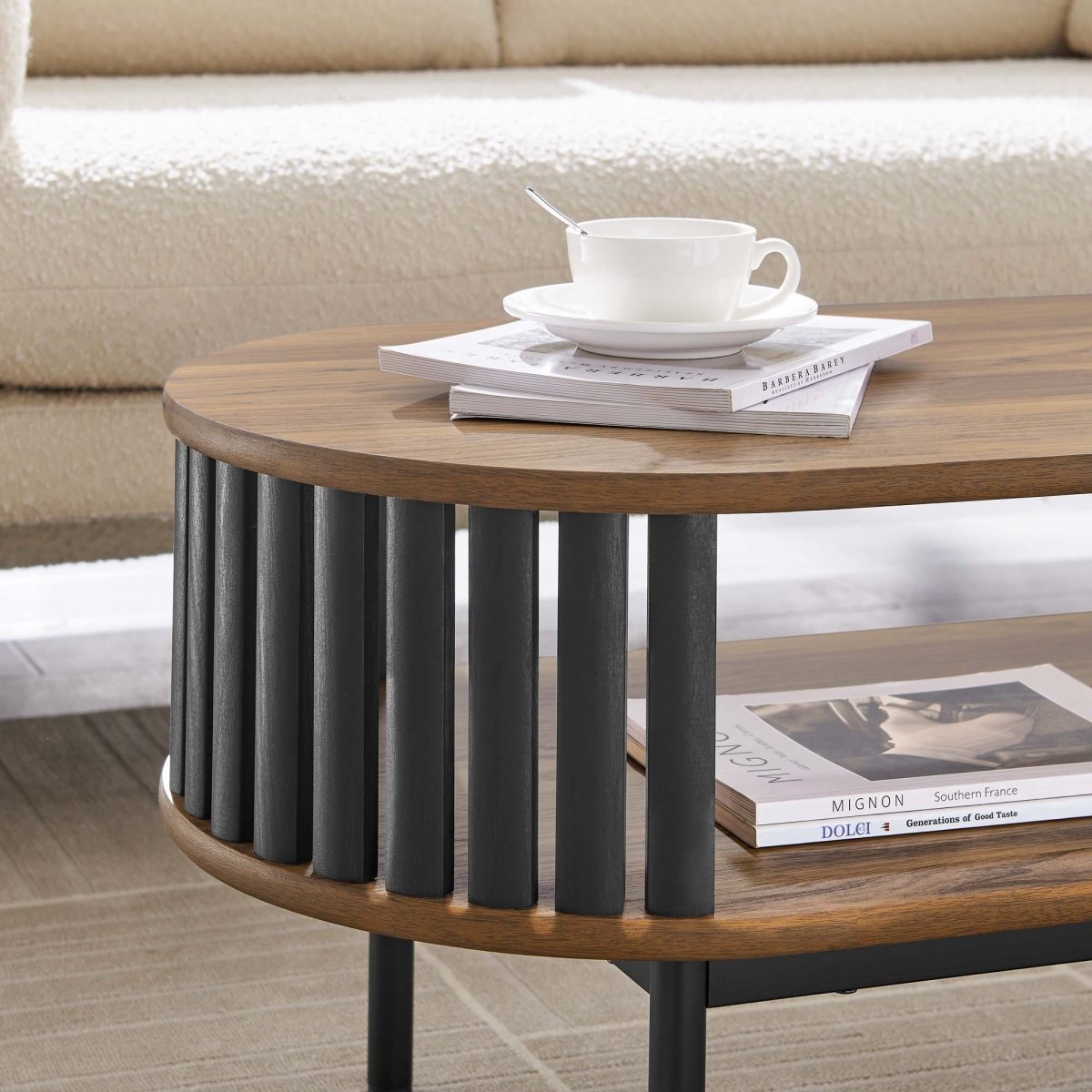 44 Inch Modern Oval Strip - Design Coffee Table - Coffee Tables available at Alpine Outlets in Denver