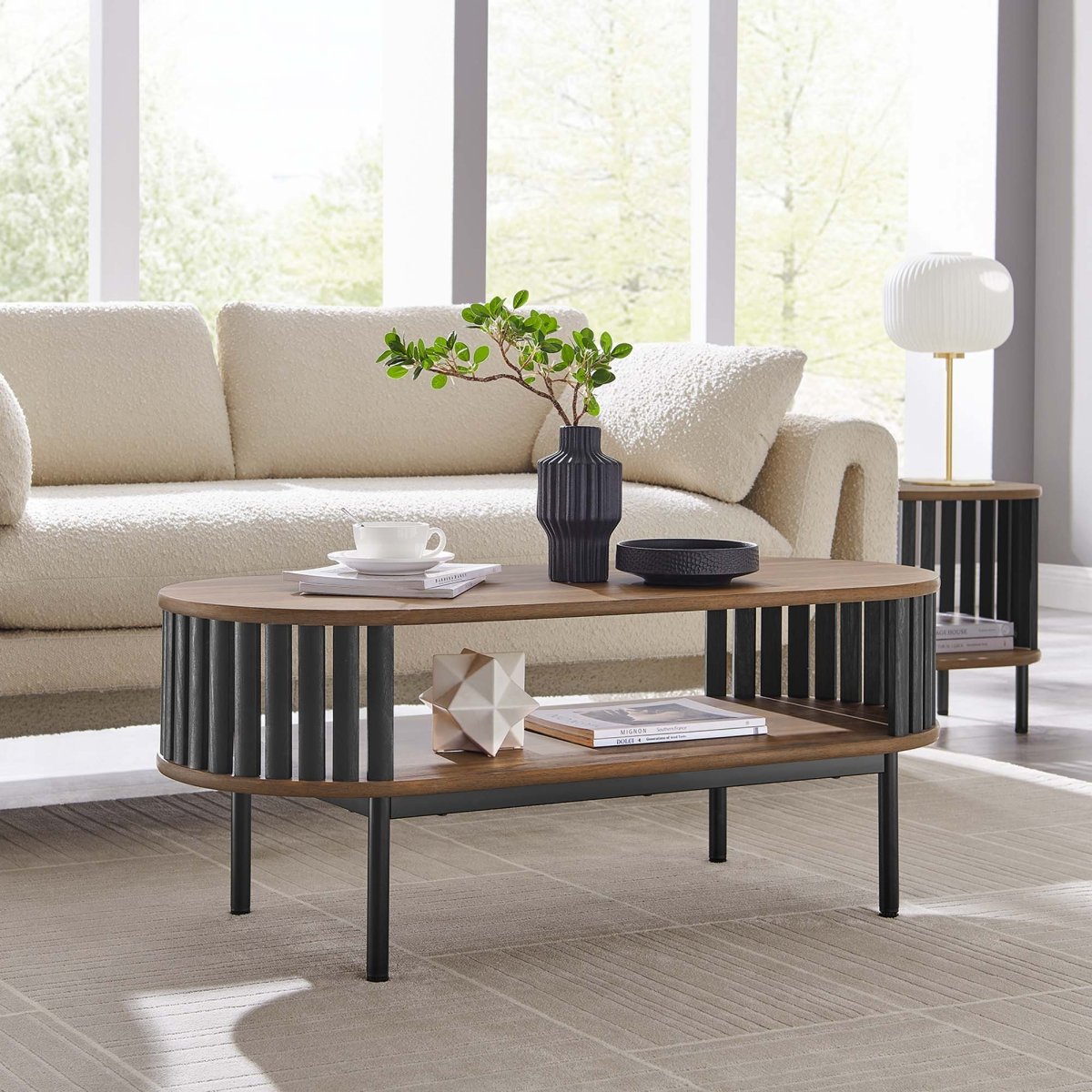 44 Inch Modern Oval Strip - Design Coffee Table - Coffee Tables available at Alpine Outlets in Denver