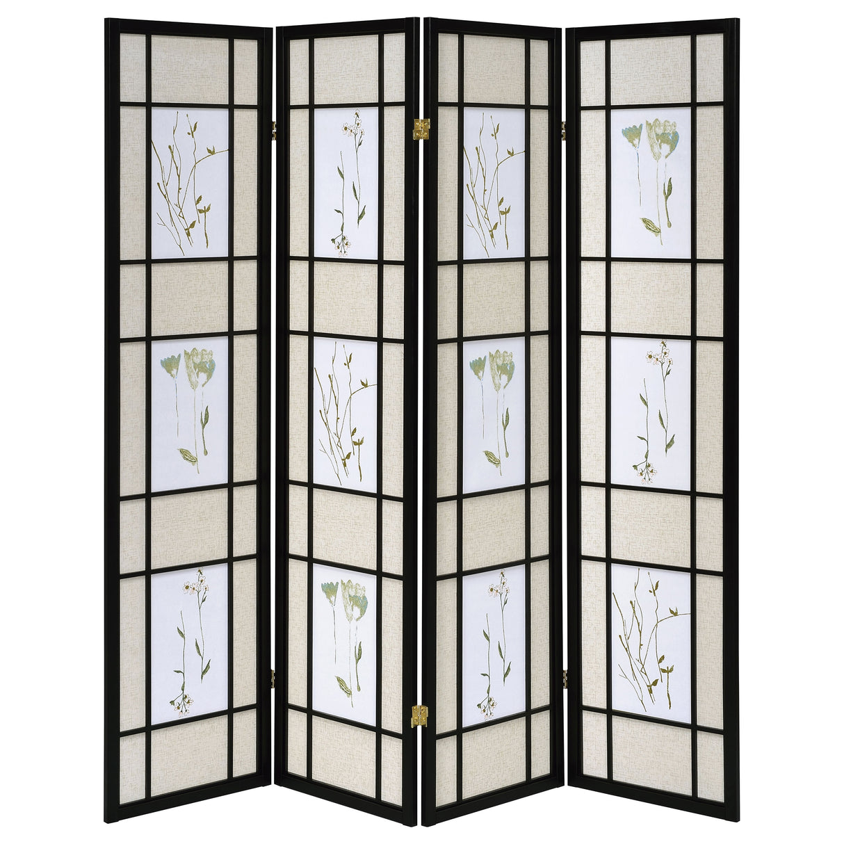 Catabella 4-Panel Floral Shoji Screen Room Divider
