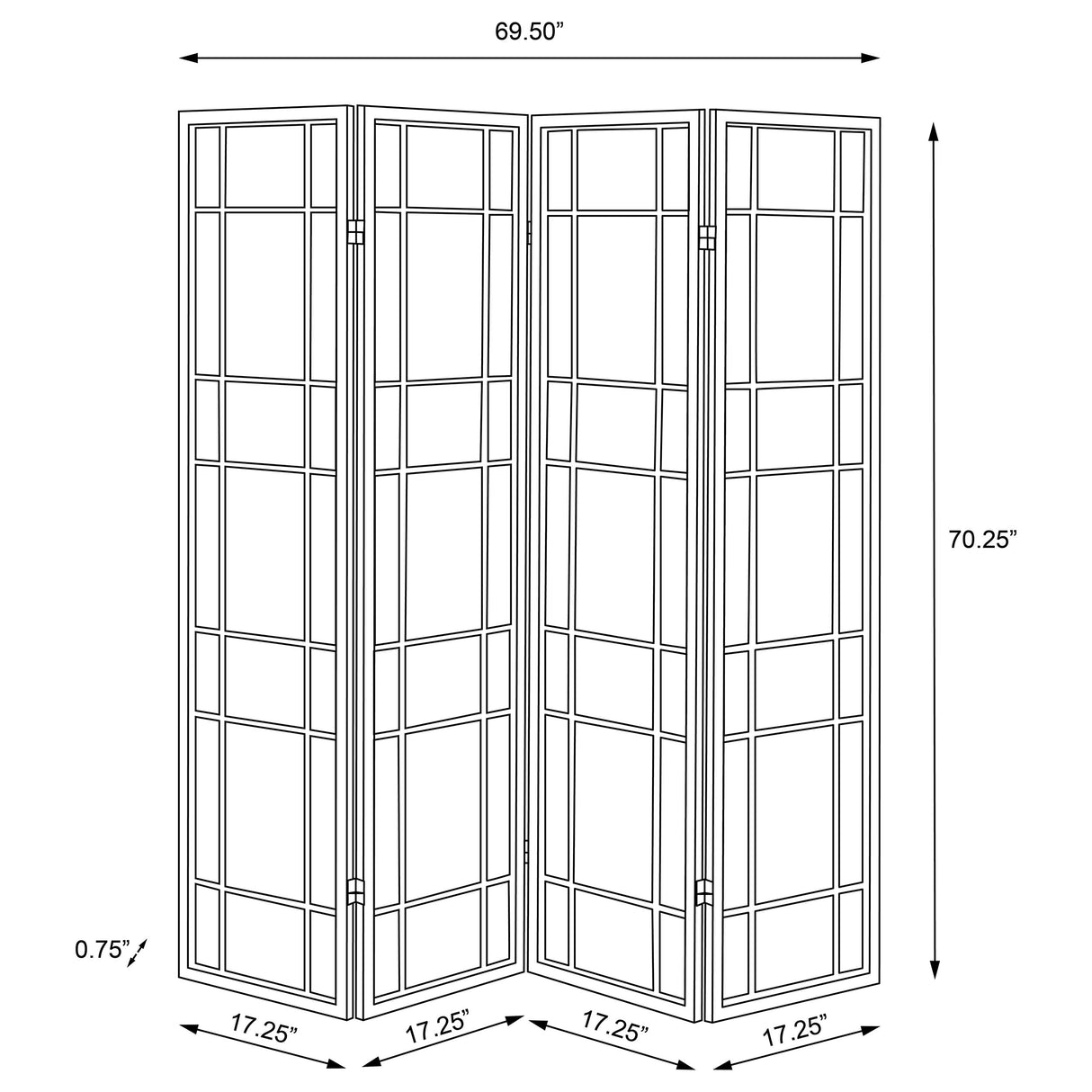 Catabella 4-Panel Floral Shoji Screen Room Divider