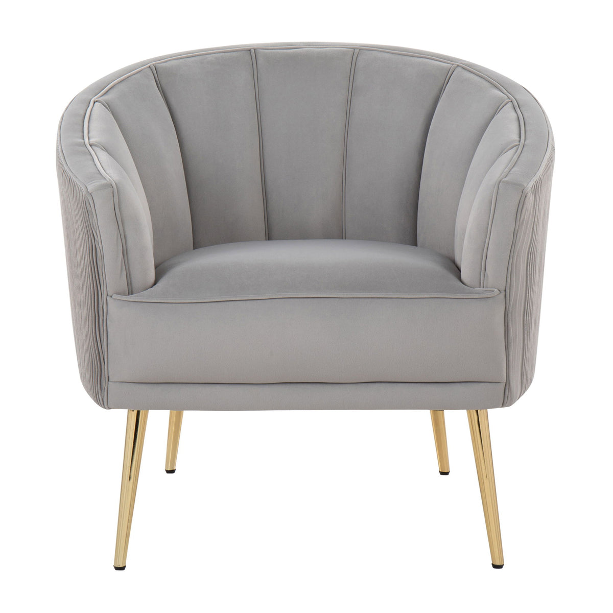 Tania - Pleated Waves Contemporary / Glam Chair - Silver