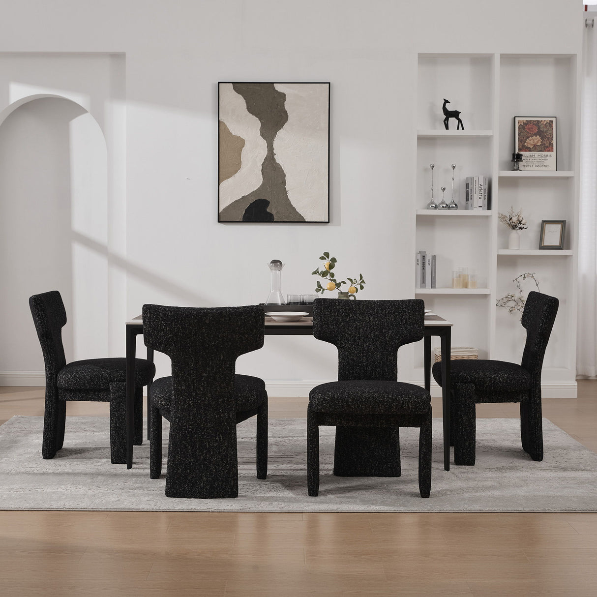 Armless Curved Back Accent Chairs