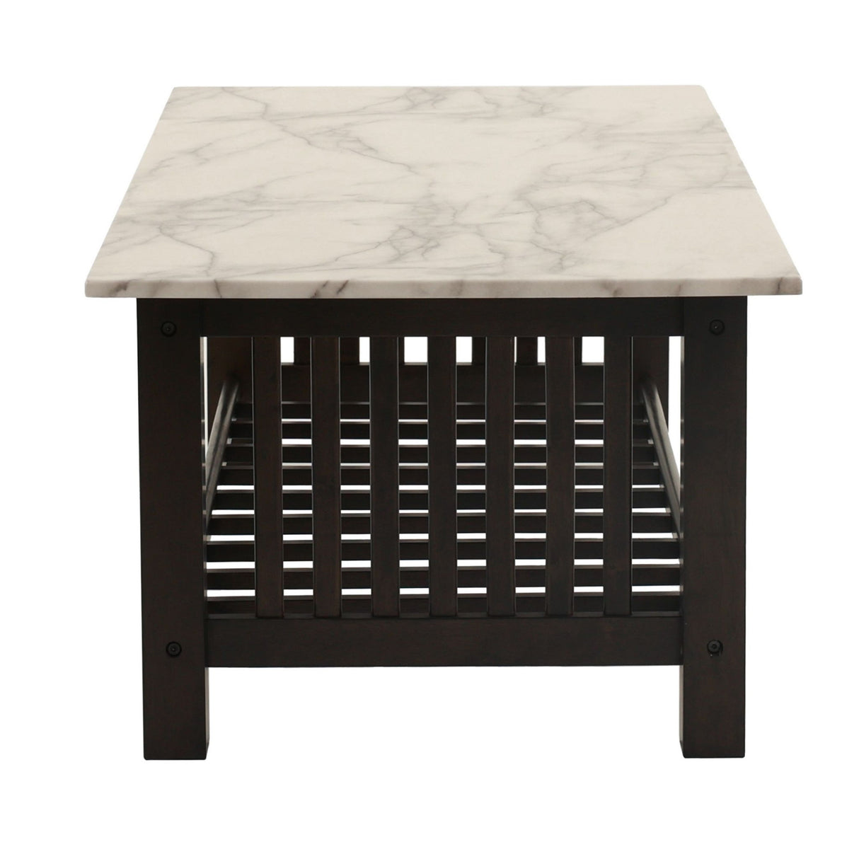 3 Piece Occasional Table Set, 1 Coffee Table And 2 End Tables, Open Storage Design - Walnut