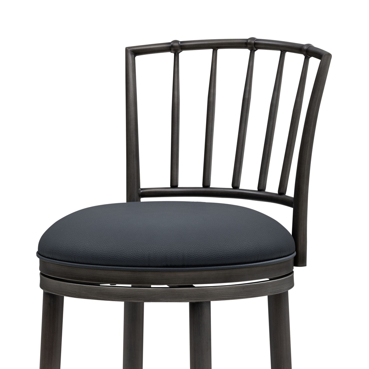 Vince - Commercial Grade Steel Frame Faux Leather Upholstered Swivel Bar Height Barstool