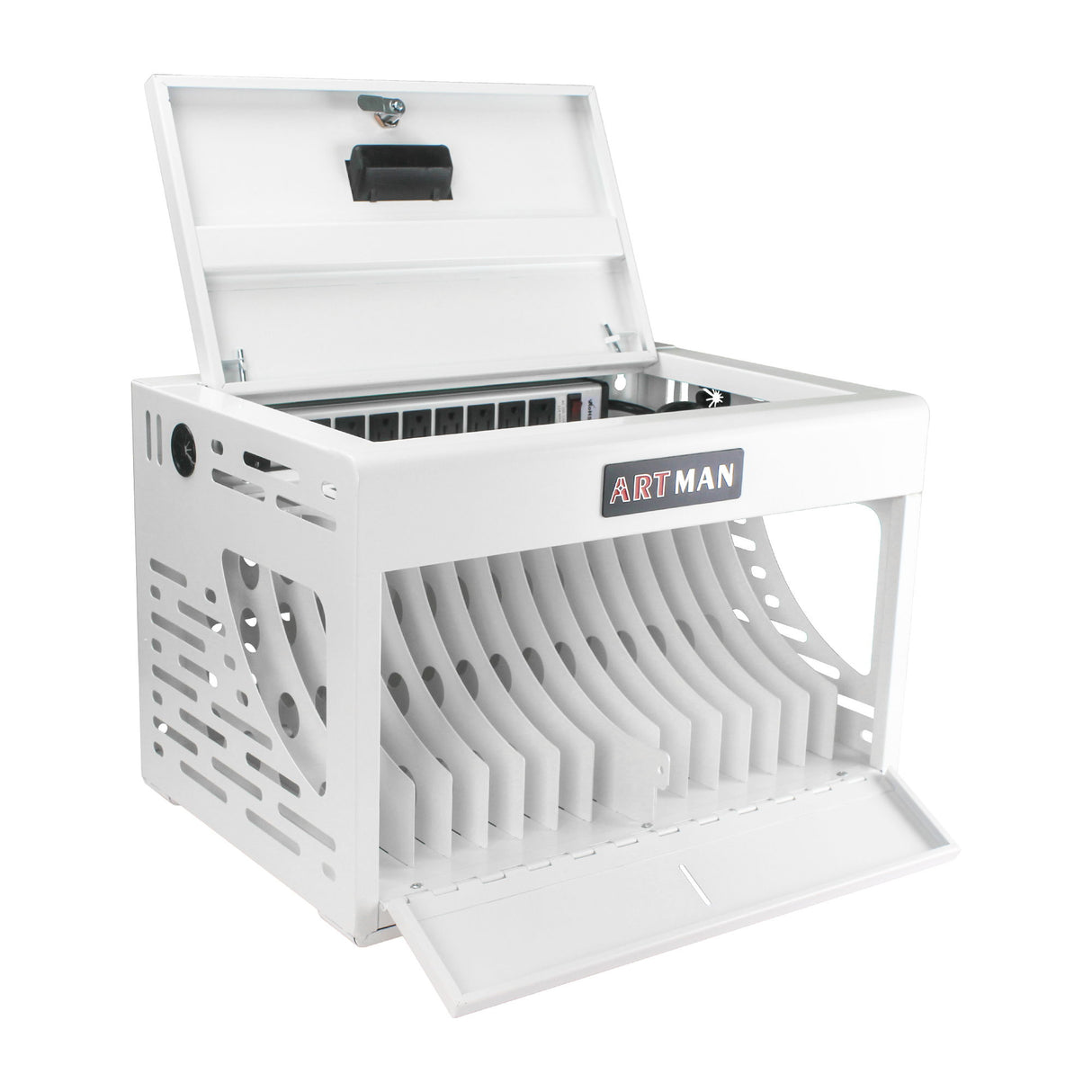 16 Bay Charging Cabinet For Laptop book, Locking Charging Station