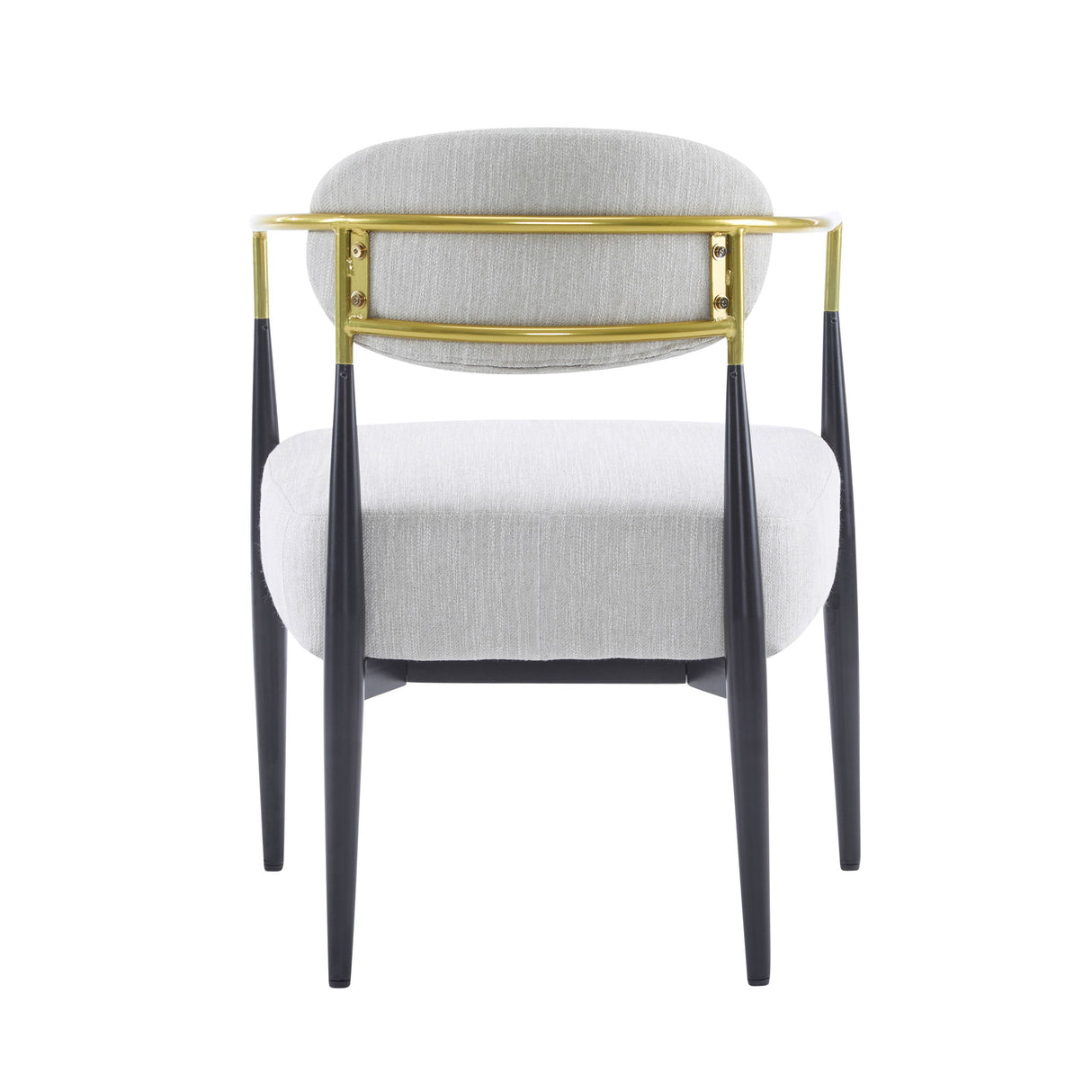 Upholstered Accent Armchair With Tapered Legs - Beige / Black / Gold