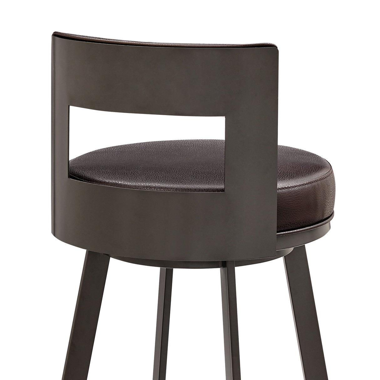 Lynof - Swivel Counter Stool - Black Finish