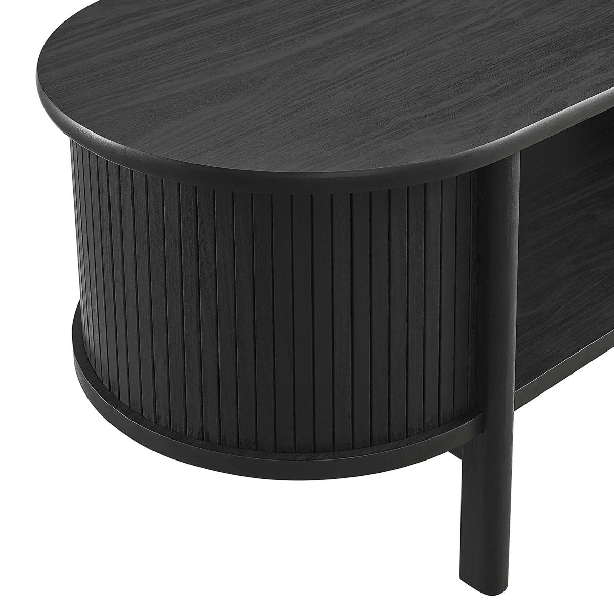 45 Inch Organic Fluted Oval Coffee Table - Coffee Tables available at Alpine Outlets in Denver
