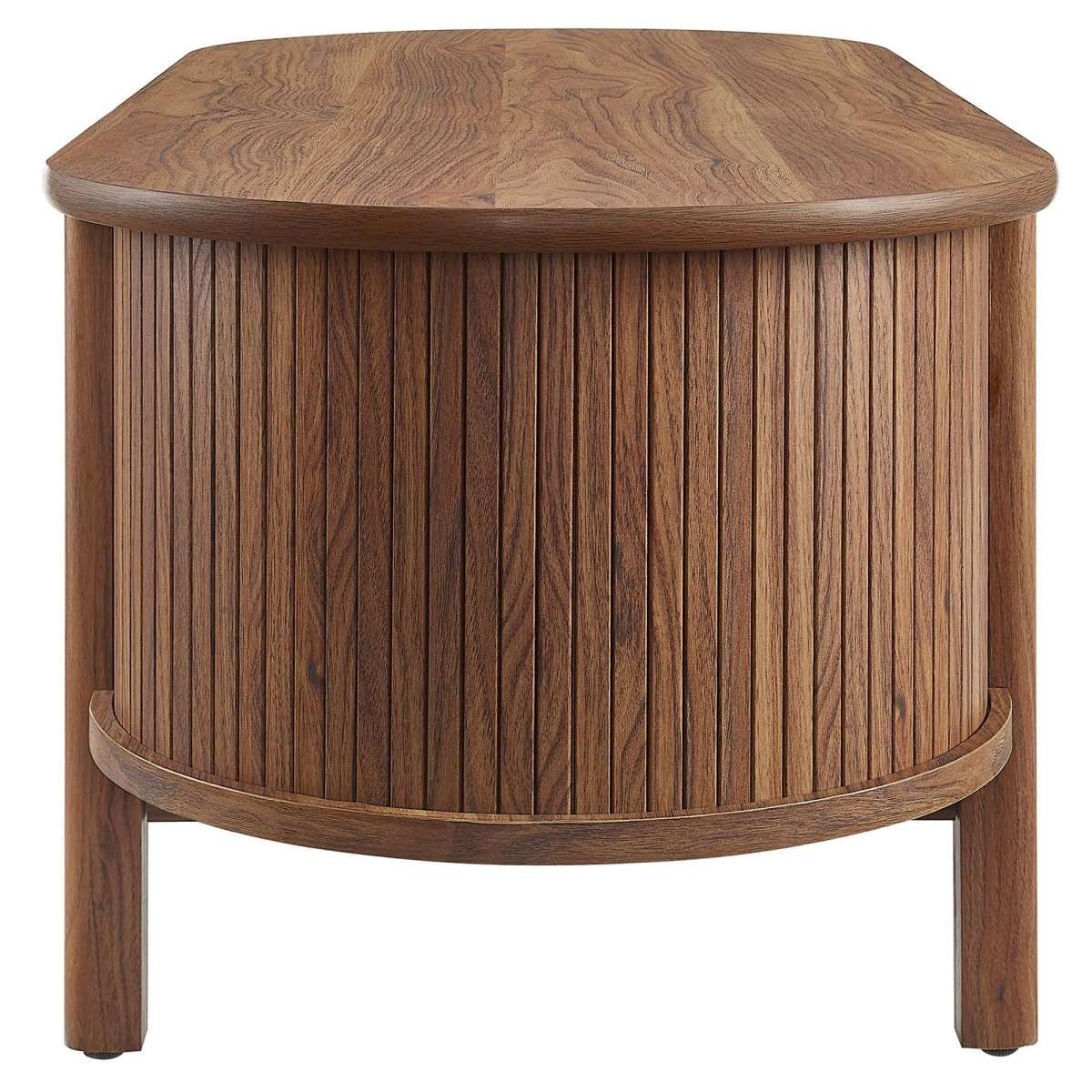 45 Inch Organic Fluted Oval Coffee Table - Coffee Tables available at Alpine Outlets in Denver