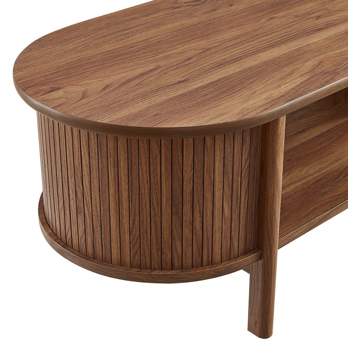 45 Inch Organic Fluted Oval Coffee Table - Coffee Tables available at Alpine Outlets in Denver