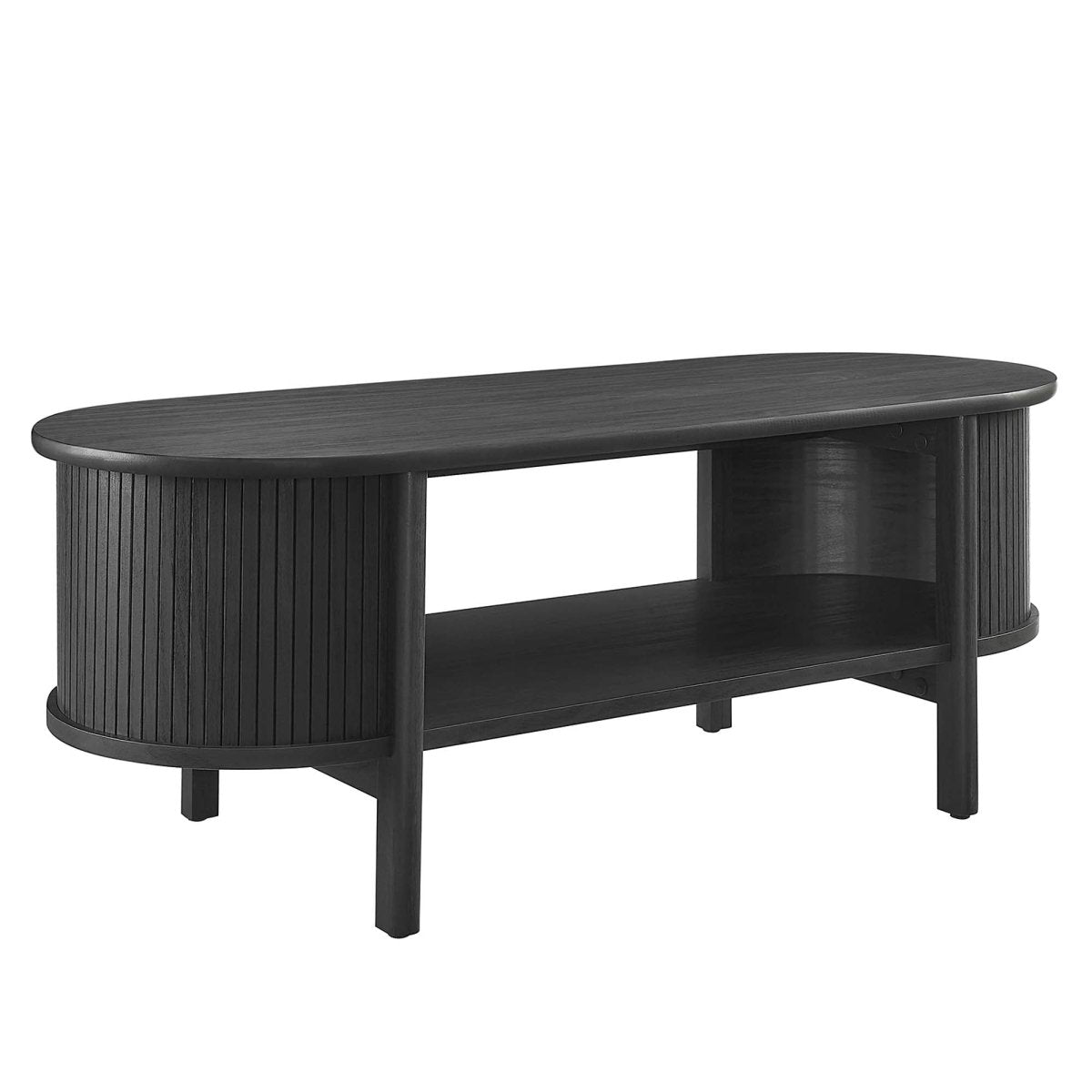 45 Inch Organic Fluted Oval Coffee Table - Coffee Tables available at Alpine Outlets in Denver