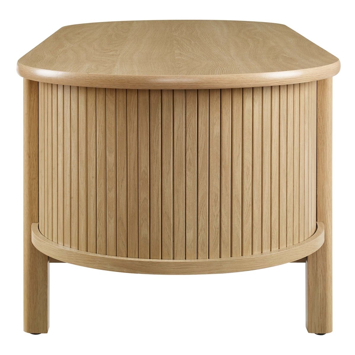 45 Inch Organic Fluted Oval Coffee Table - Coffee Tables available at Alpine Outlets in Denver
