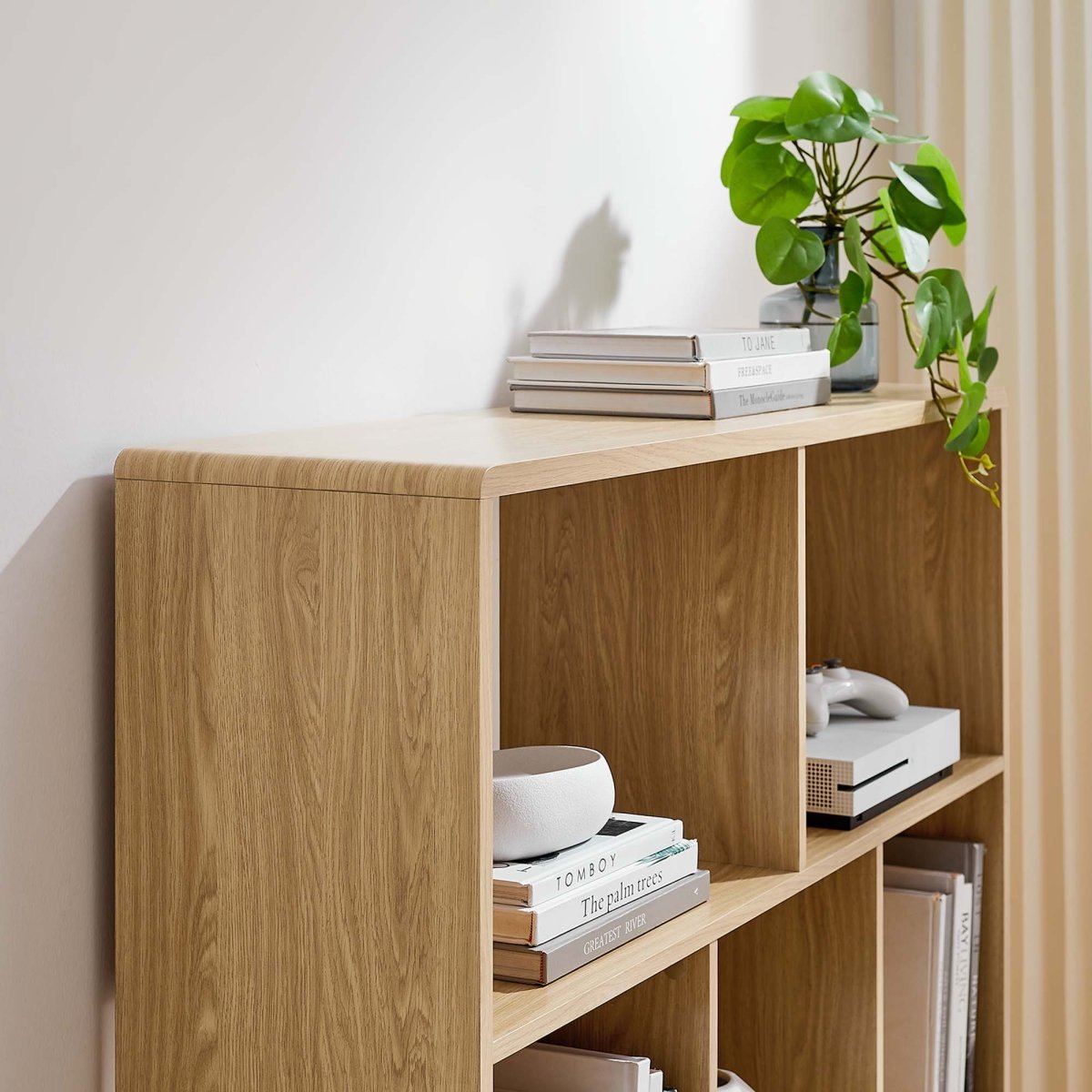 45 Inch Transmit Wood Grain Bookcase with 7 Open Shelves - Bookcases available at Alpine Outlets in Denver