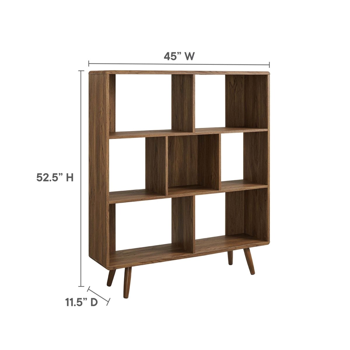 45 Inch Transmit Wood Grain Bookcase with 7 Open Shelves - Bookcases available at Alpine Outlets in Denver