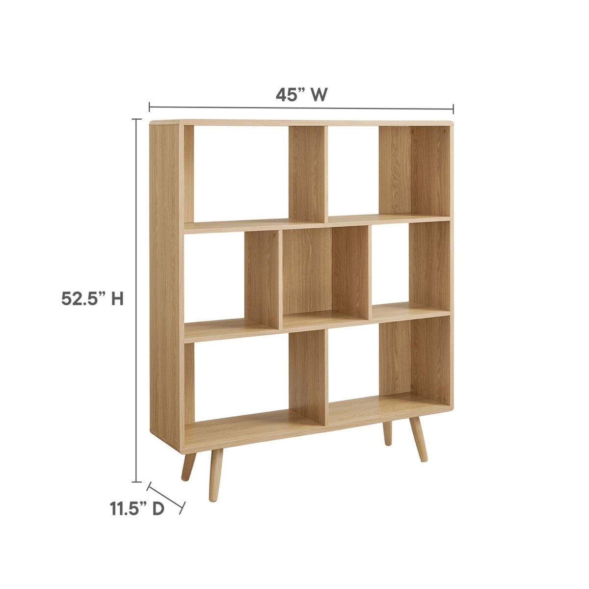 45 Inch Transmit Wood Grain Bookcase with 7 Open Shelves - Bookcases available at Alpine Outlets in Denver