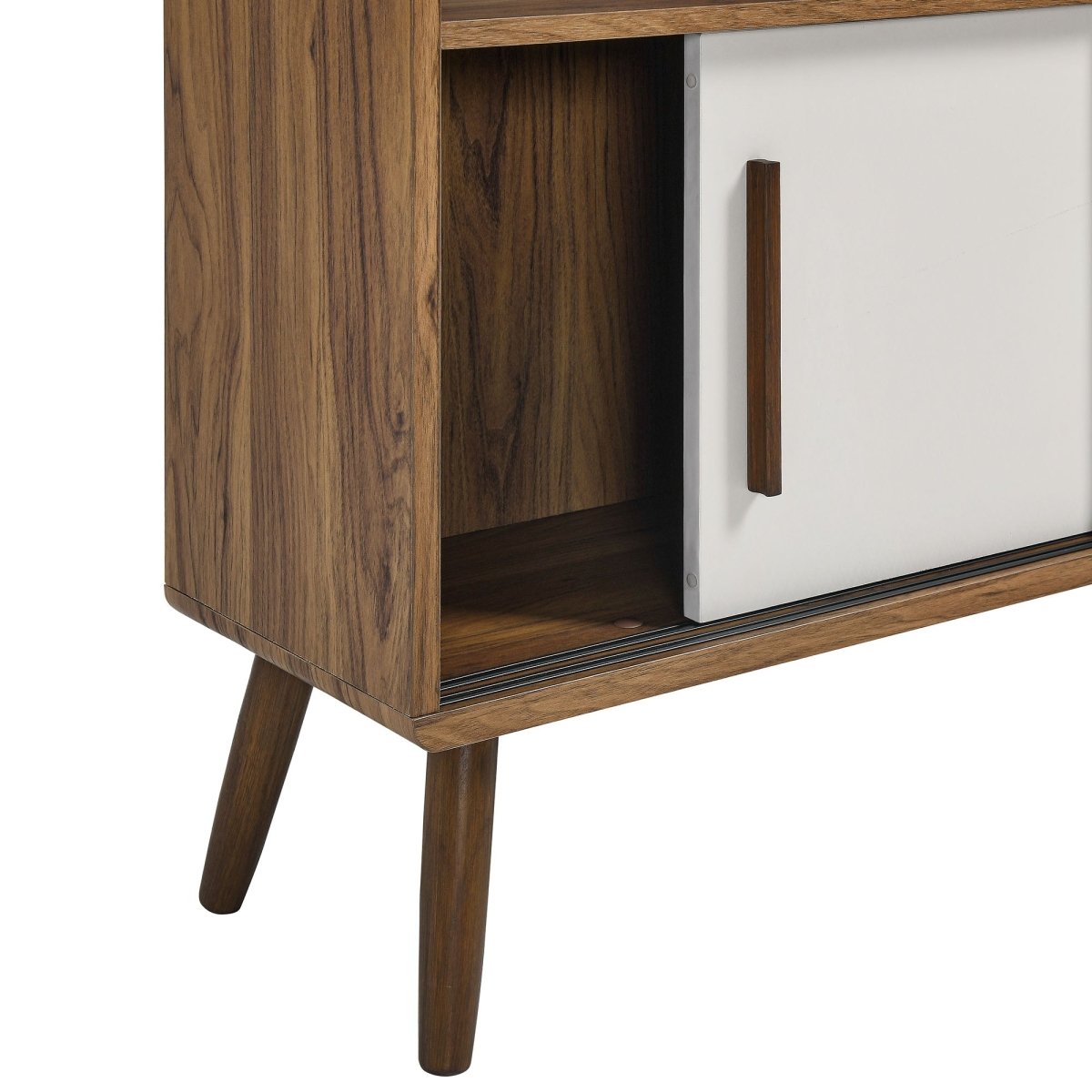 45" Wide Mid - Century Four - Tier Bookcase with Sliding Doors - Bookcases available at Alpine Outlets in Denver