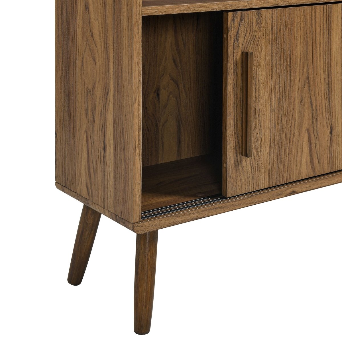 45" Wide Mid - Century Four - Tier Bookcase with Sliding Doors - Bookcases available at Alpine Outlets in Denver