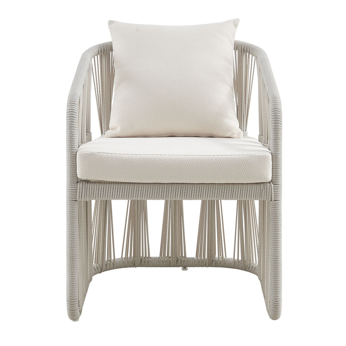 Breeze - Powder Coated Rectangle Metal Outdoor Dining Set With Cushions