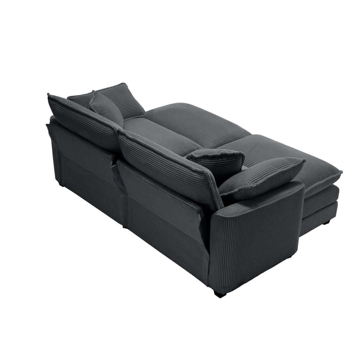 Modern Oversized Modular Cushion Sofa With Ottoman, Low Back, Deep Seating Sofa Set