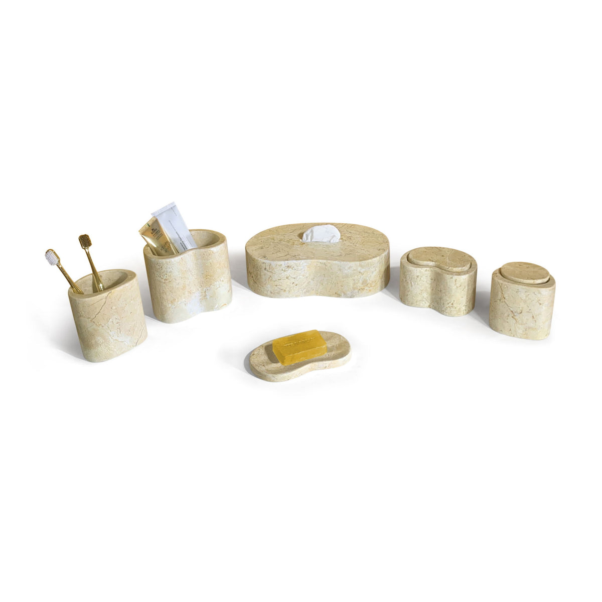Elegant Natural Marble Bathroom Accessories Set