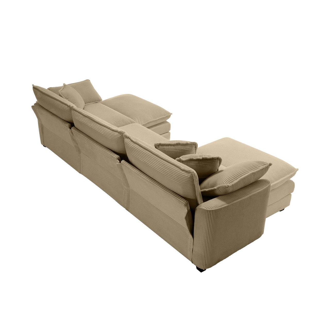 Modern Oversized Modular Cushion Sofa With Ottoman, Low Back, Deep Seating Sofa Set