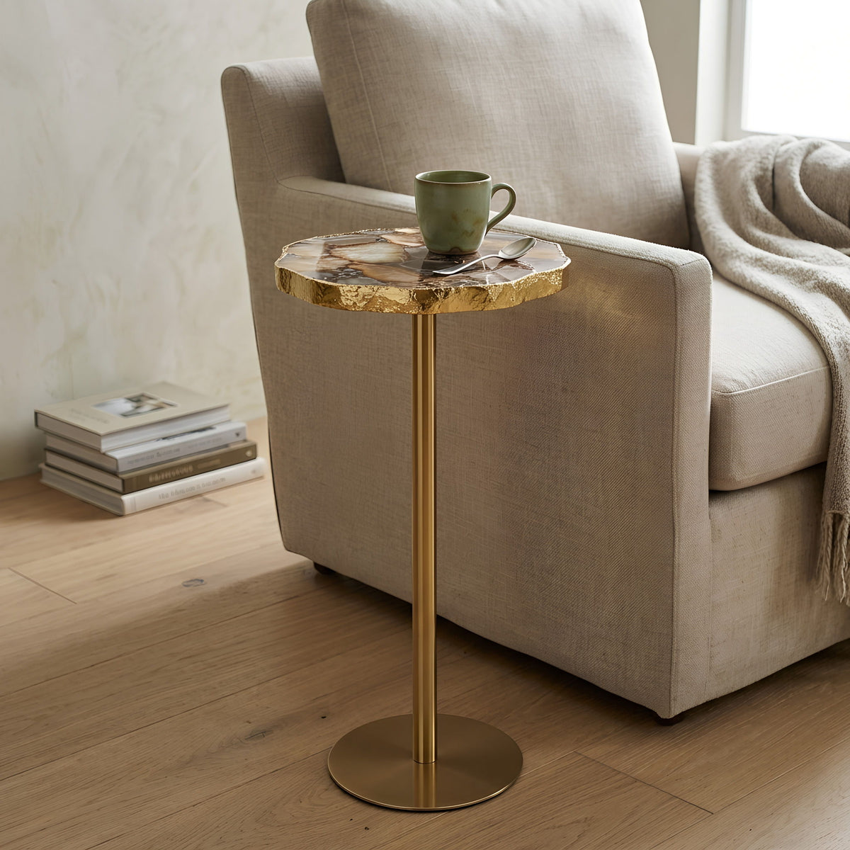 Champaign - Round Accent Table - Gold