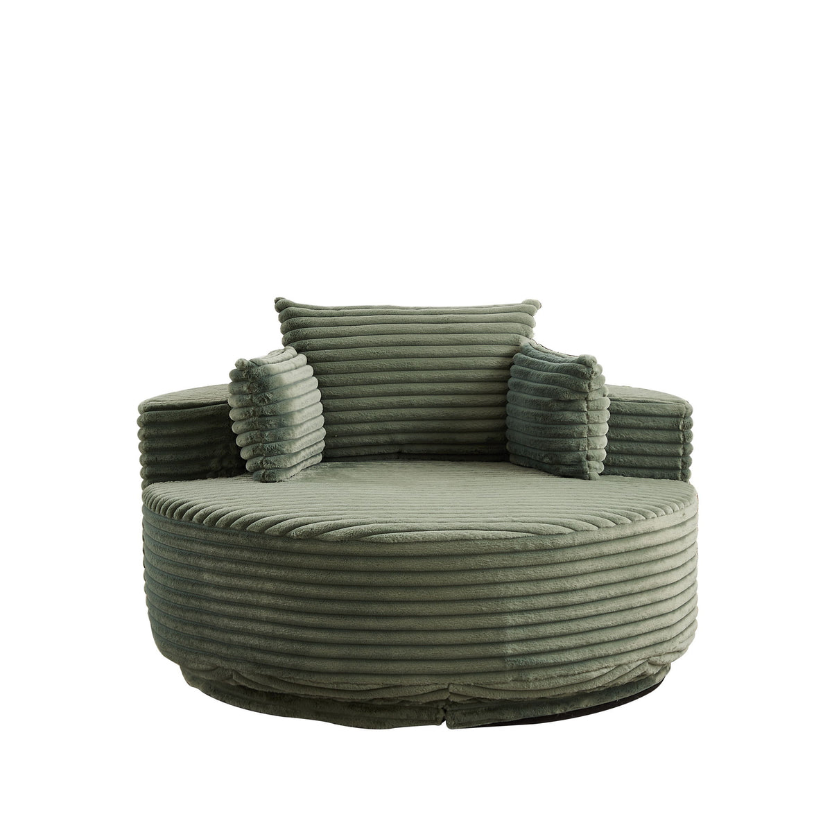 Swivel Chair With Sleeper Design, 360 Degree Rotating Base For Living Room - Green