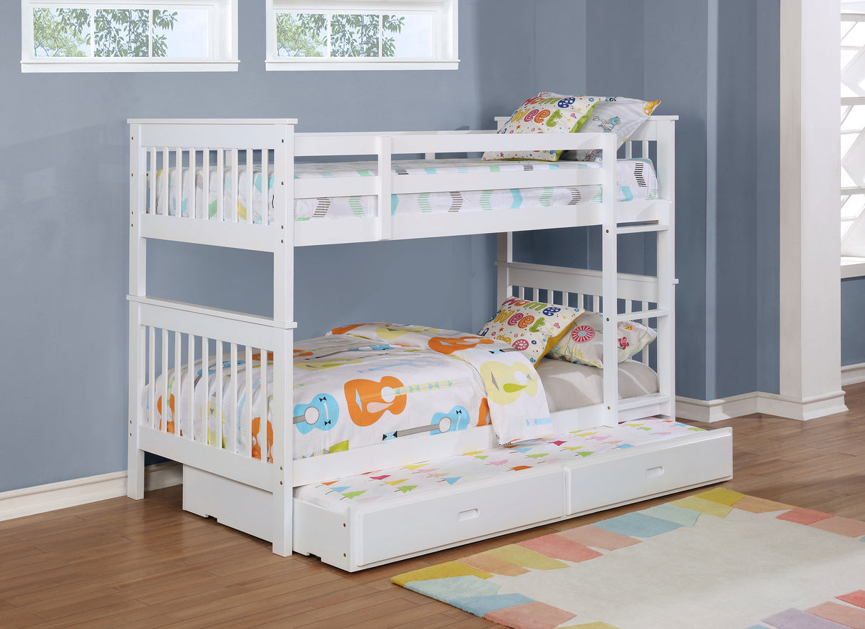Chapman Wood Twin Over Twin Bunk Bed, White