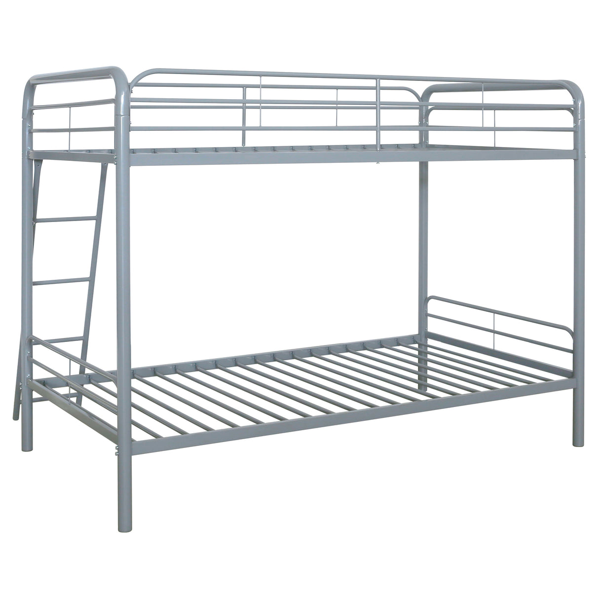 Carson Twin Over Twin Metal Bunk Bed - Glossy Silver