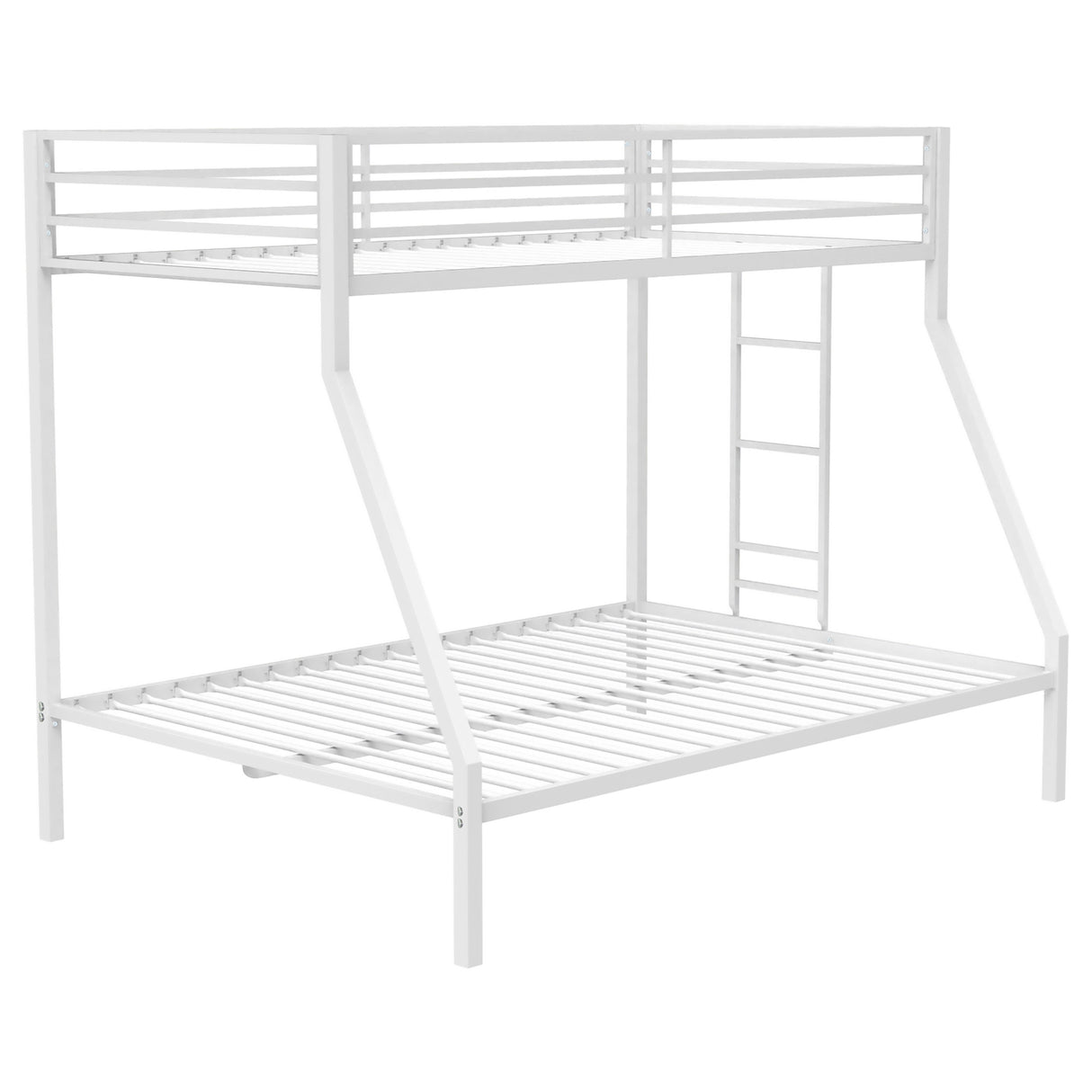 Alevera Metal Twin Over Full Bunk Bed with Ladder - Matte White