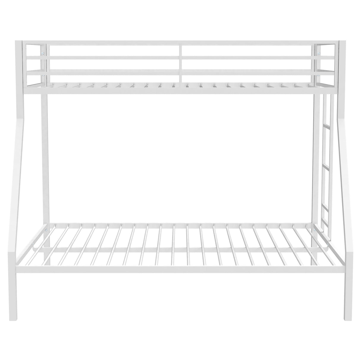 Alevera Metal Twin Over Full Bunk Bed with Ladder - Matte White