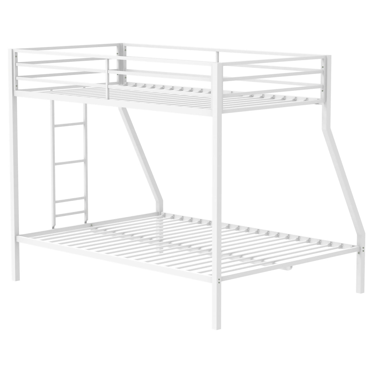 Alevera Metal Twin Over Full Bunk Bed with Ladder - Matte White