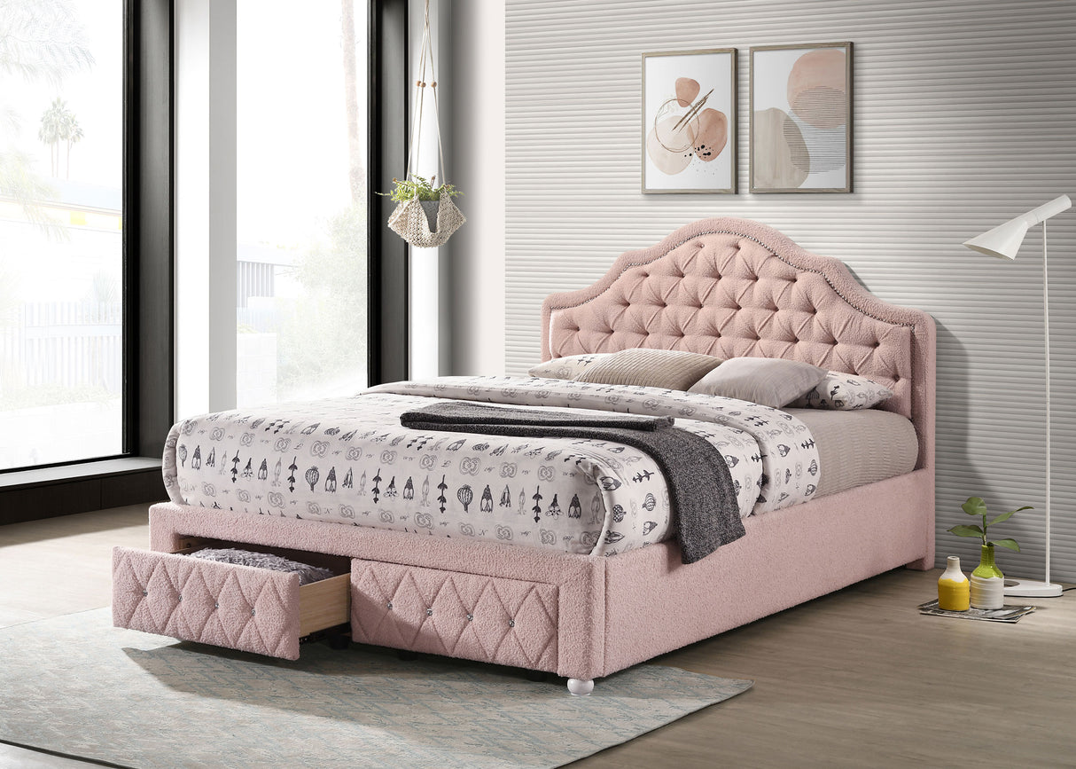 Ashleigh 44-inch Full Storage Platform Bed Pink