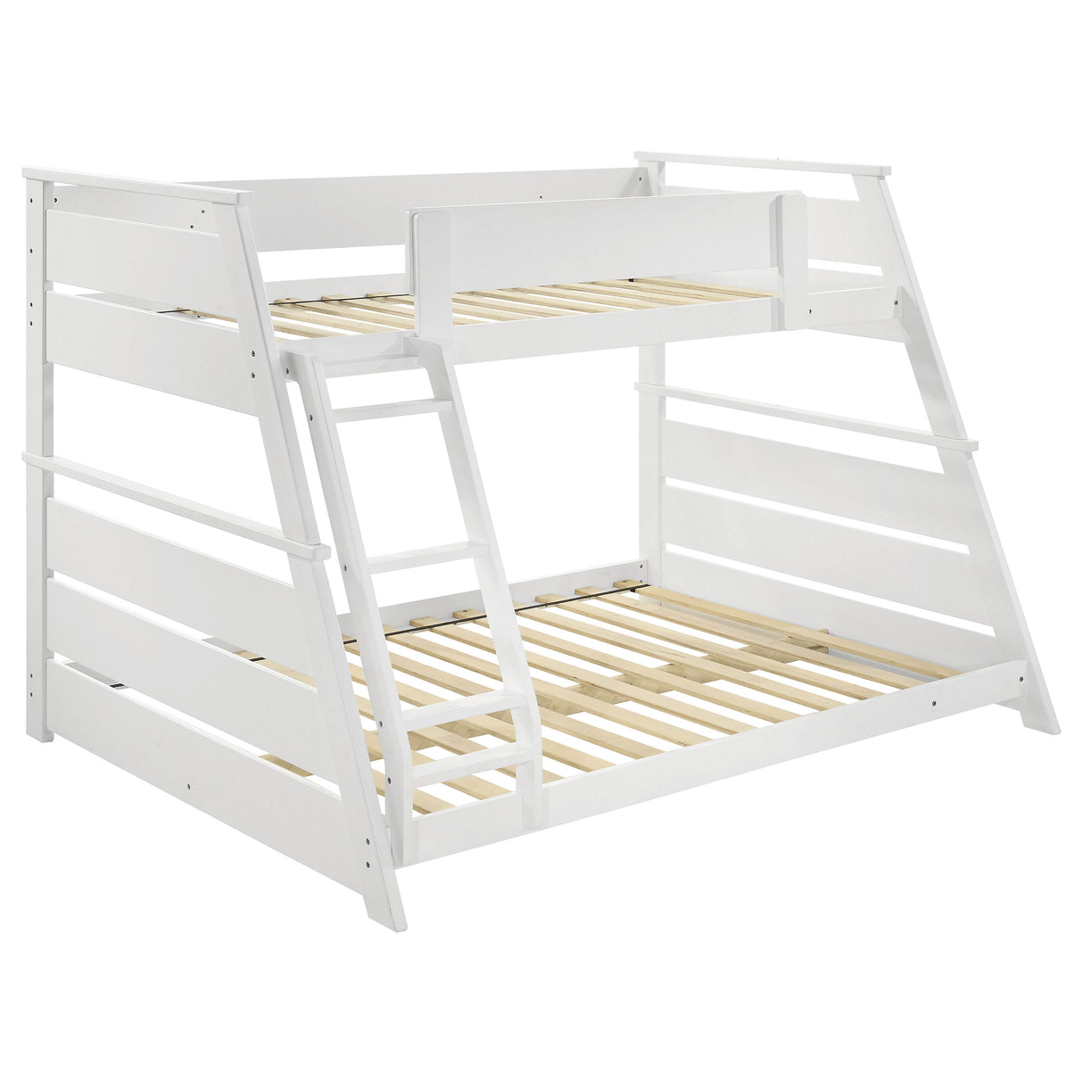 Holden Twin Over Full Bunk Bed in White Wood Veneer